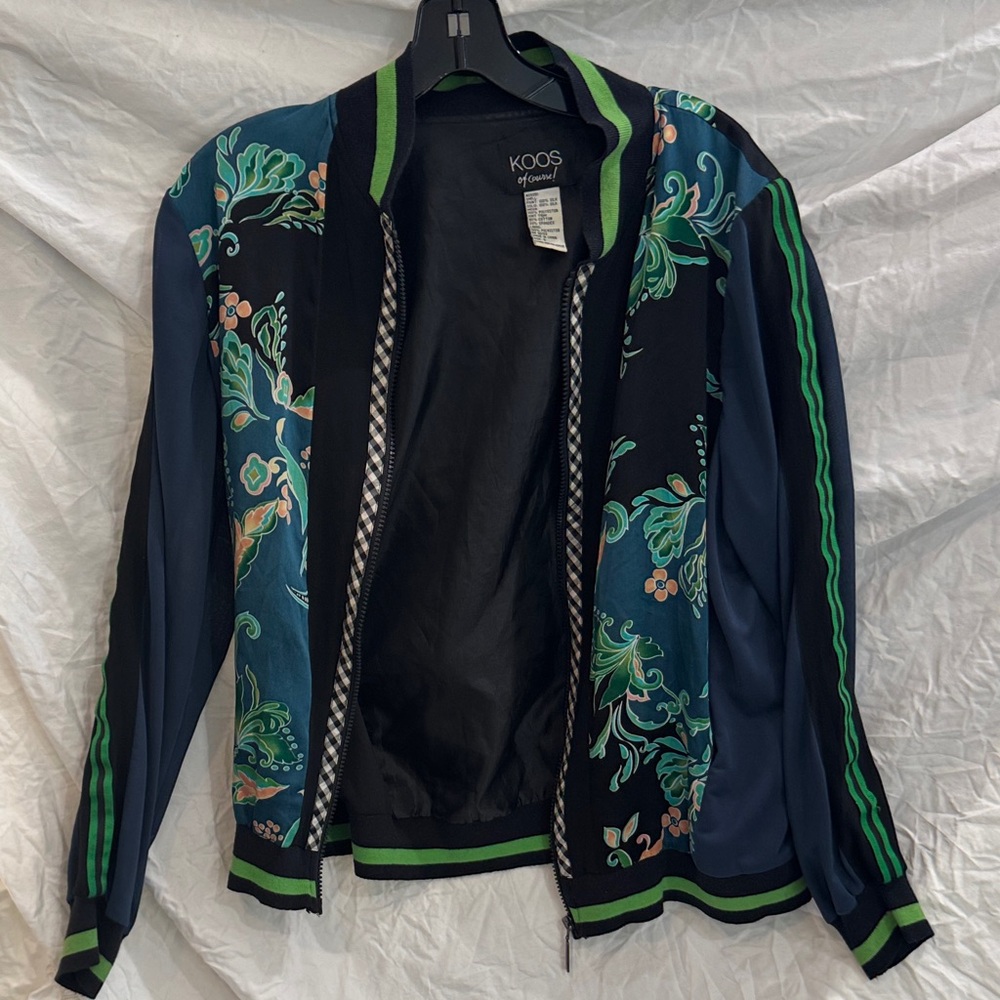 Vintage Floral Jacket - Black and Green